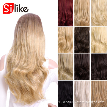 Wholesale Headband Wig Ombre Blonde Capless Wigs Hair Clips Extension 24Inches Wavy 3/4 Half Wig Synthetic Hair Extensions